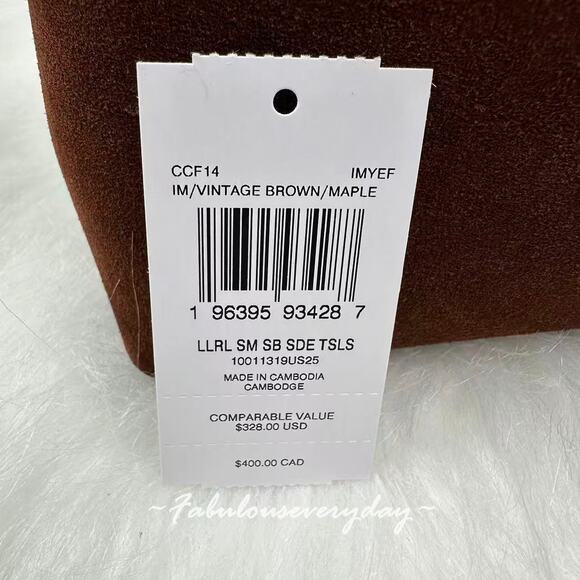 Coach Laurel Small Shoulder Bag With Tassels In Suede/Brown/Maple CCF14 - Picture 7 of 12